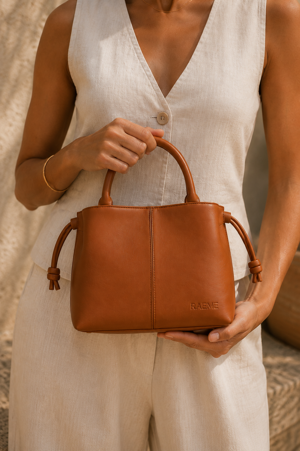RAEME Mere Leather Handbag in Tan (Preorder)