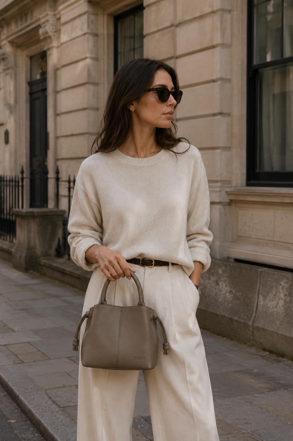 RAEME Mere Leather Handbag in Taupe (Preorder)